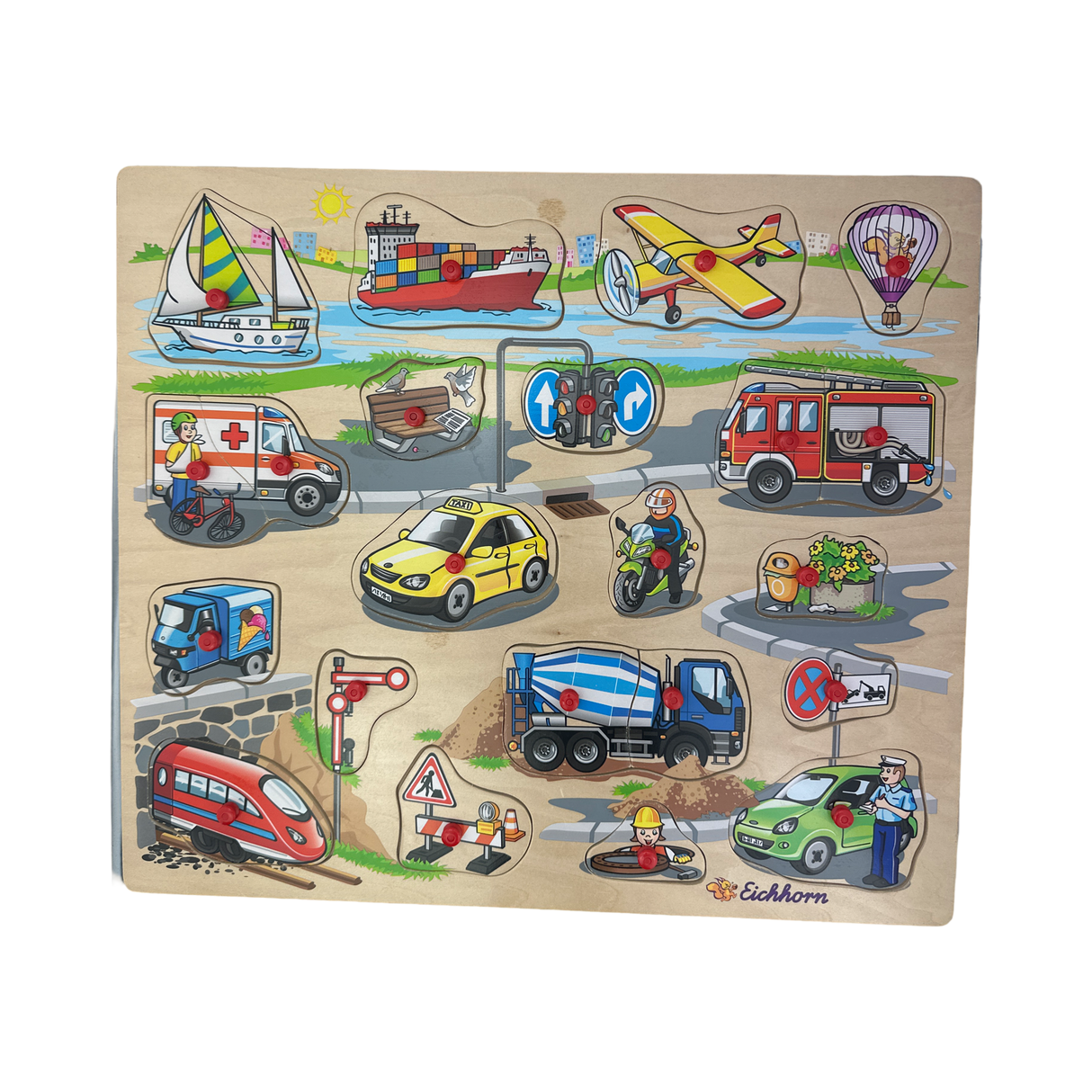 Steckpuzzle mit Haltegriffe Fahrzeuge