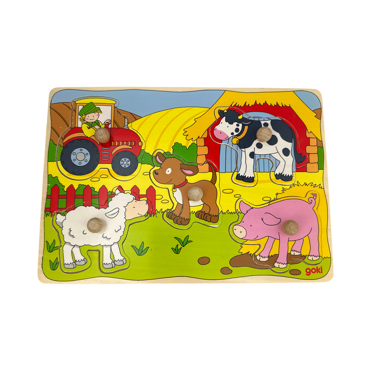 Goki Steckpuzzle Bauernhof