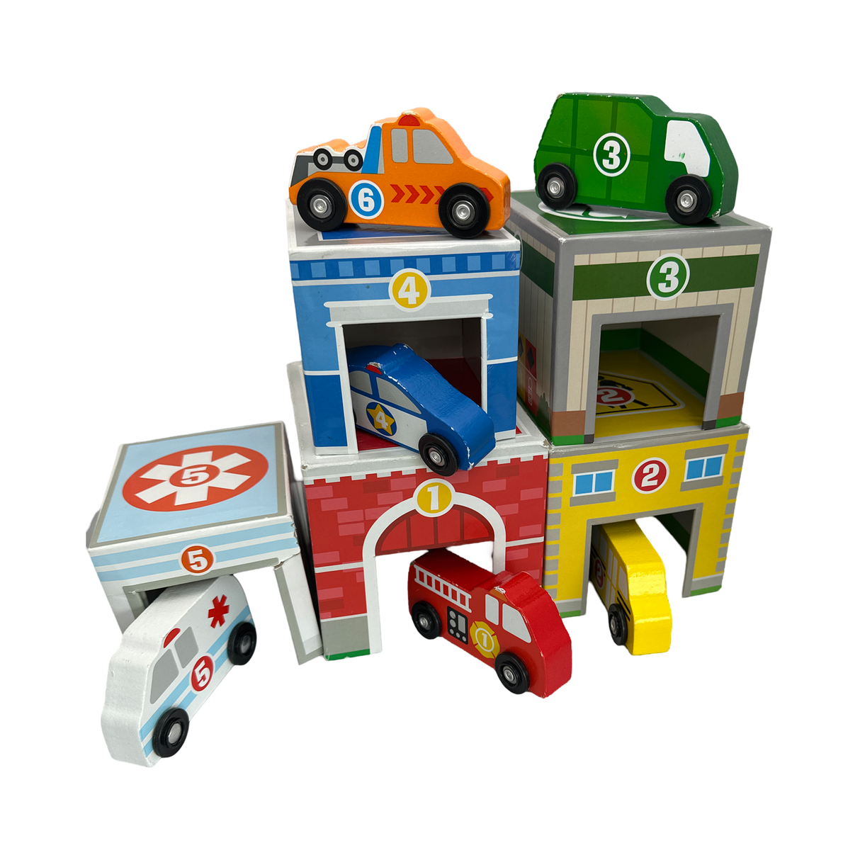 Stapelturm/Garage mit Autos